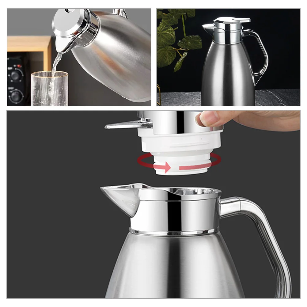 

Insulated Stainless Steel Water Kettle Large Capacity Thermal Bottle Double-Walled Vacuum Pot Hot Water Jug for Home Office