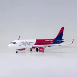 New 47CM 1/80 Airplane A320NEO A320 NEO Wizz Air Airlines Model Toy Light & Wheel Landing Gear Diecast Resin Plane Model Decor