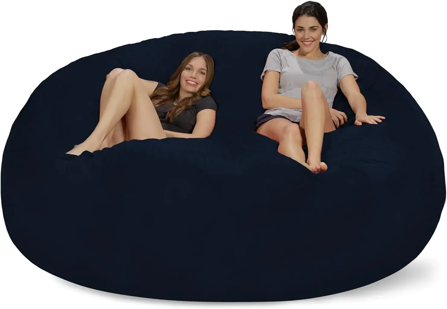 Sack Bean Bag Chair: Giant 8' Memory Foam Furniture Bean Bag - Big Sofa with Soft Micro Fiber Cover - Navy