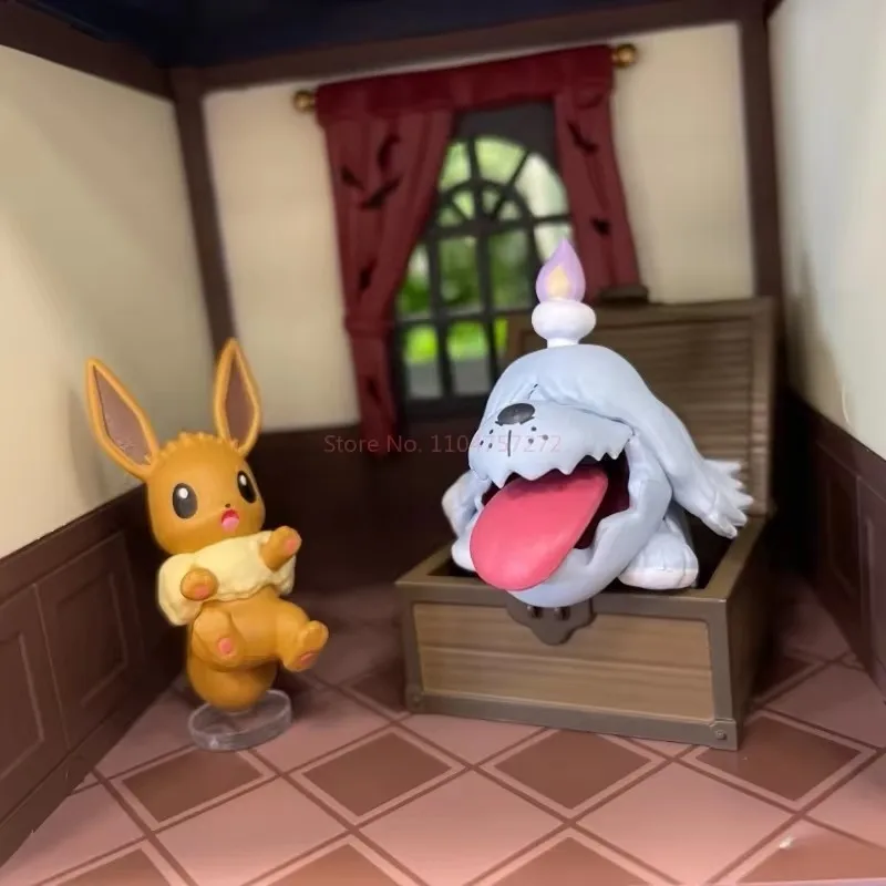 Re-Ment Pokemon Midnight Mystery House 2 Scena in miniatura Modello d'azione da collezione Scatola cieca Regalo a sorpresa in magazzino