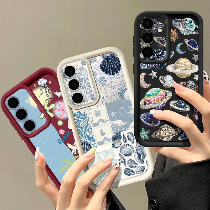 Soft TPU Case For Samsung Galaxy S26 S25 S24 S23 Ultra S22 S26 Plus S25 Edge S24 S21 FE Little Fish Whale Pattern Phone Cover