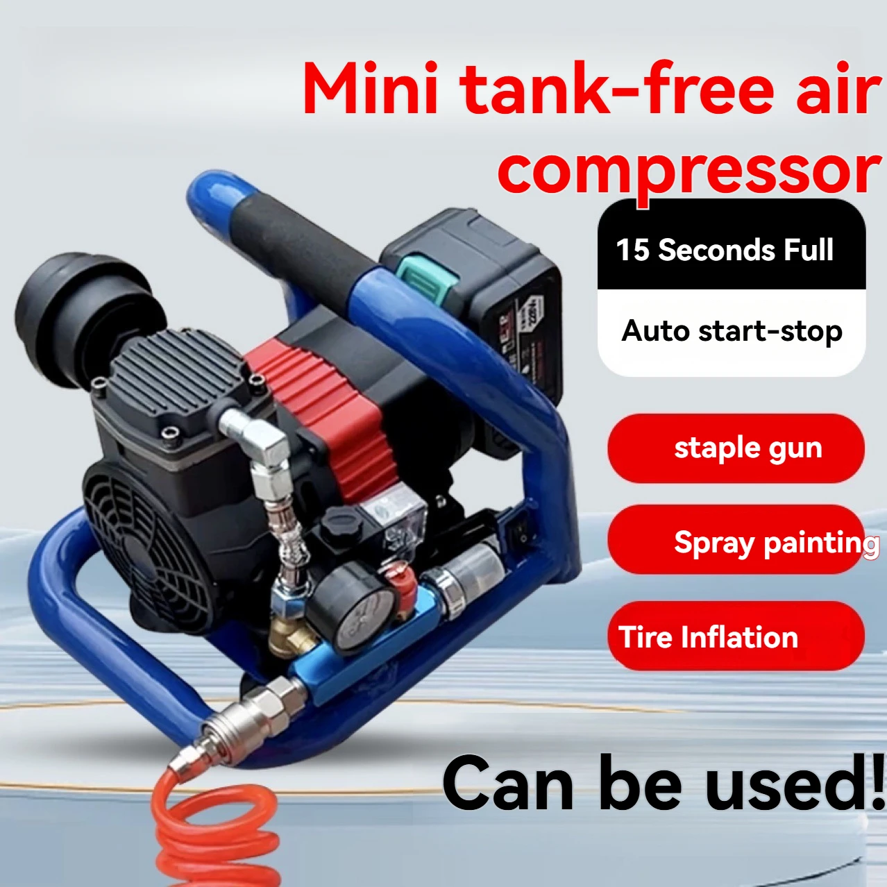 Multifunctional Portable Air Compressor AC DC Dual Power Rechargeable Lithium Battery Wireless Home Tire Inflation Pump