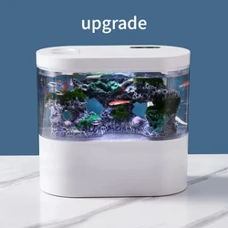 USB Mini Desktop Aquarium Built-in Water Pump / LED light / Filter Self circulation and self circulation goldfish tank upgrade