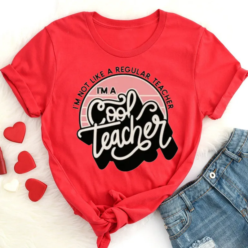 Im a Cool Teacher Shirt Gifts Appreciation Funny Distance Learning Short Sleeve Top Tees O Neck Streetwear harajuku 100% Cotton