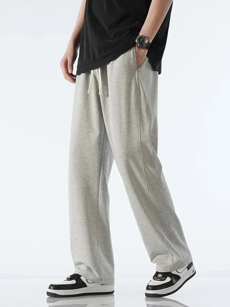 2024 New Summer Men's Sweatpants Korean Fashion Sportswear Light&Thin Cotton Straight Track Pants Casual Loose Home Trousers - Image 3