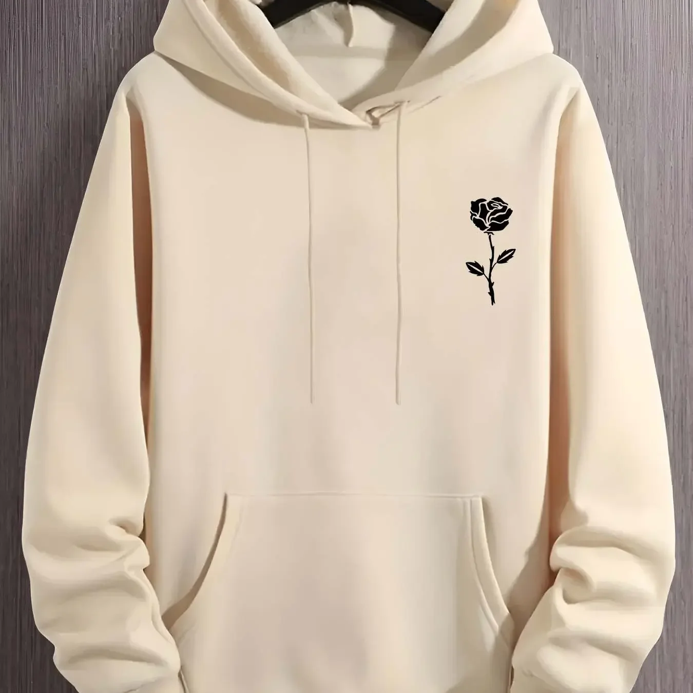 Designed for Men with a Casual Graphic Style This Pullover Sweatshirt Includes a Kangaroo Pocket And Embodies Street Fashion