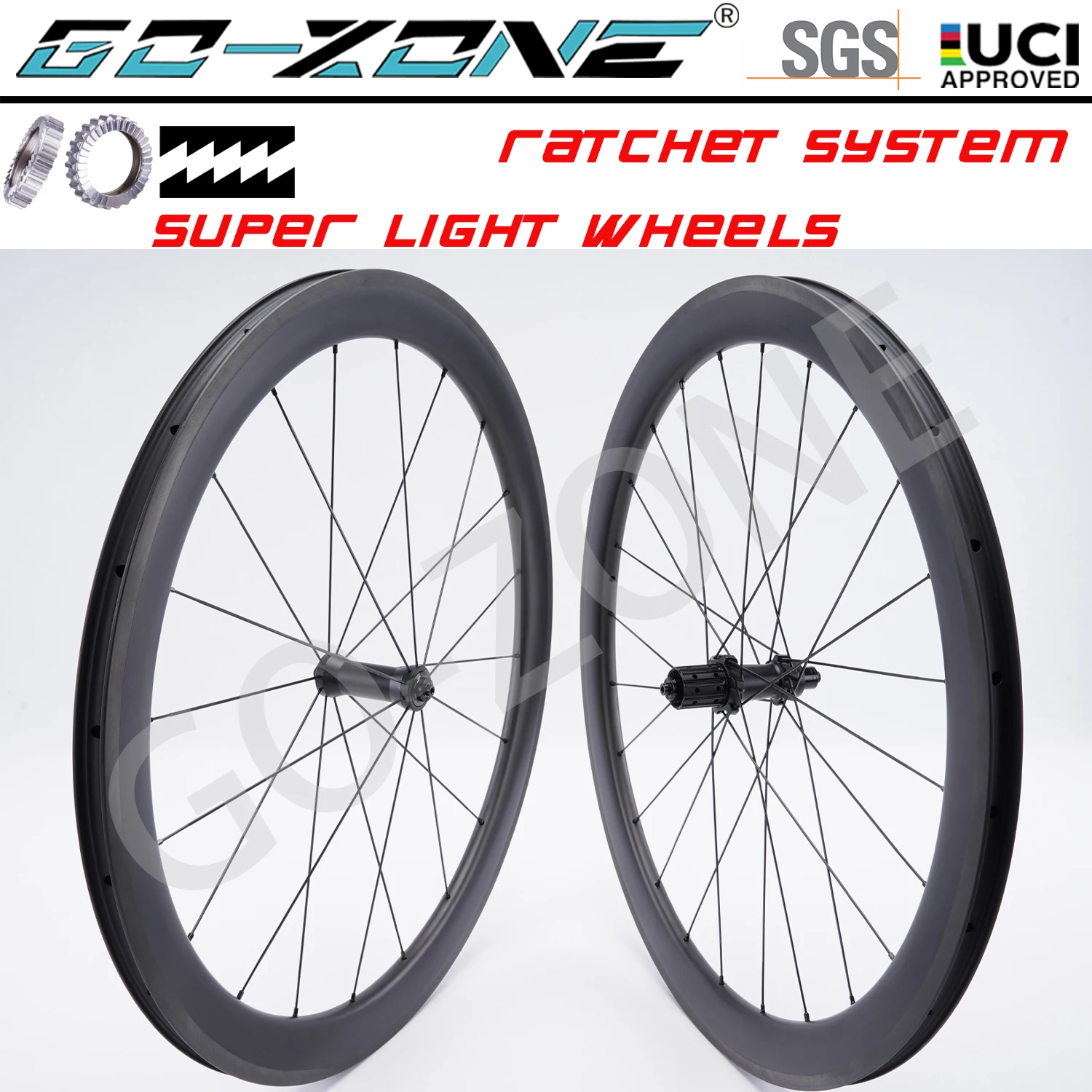 Ultralight 700c Road Carbon Wheelset Rim Brake Ratchet System UCl Approved Gozone R275 Normal / Ceramic Bearings Bicycle Wheels