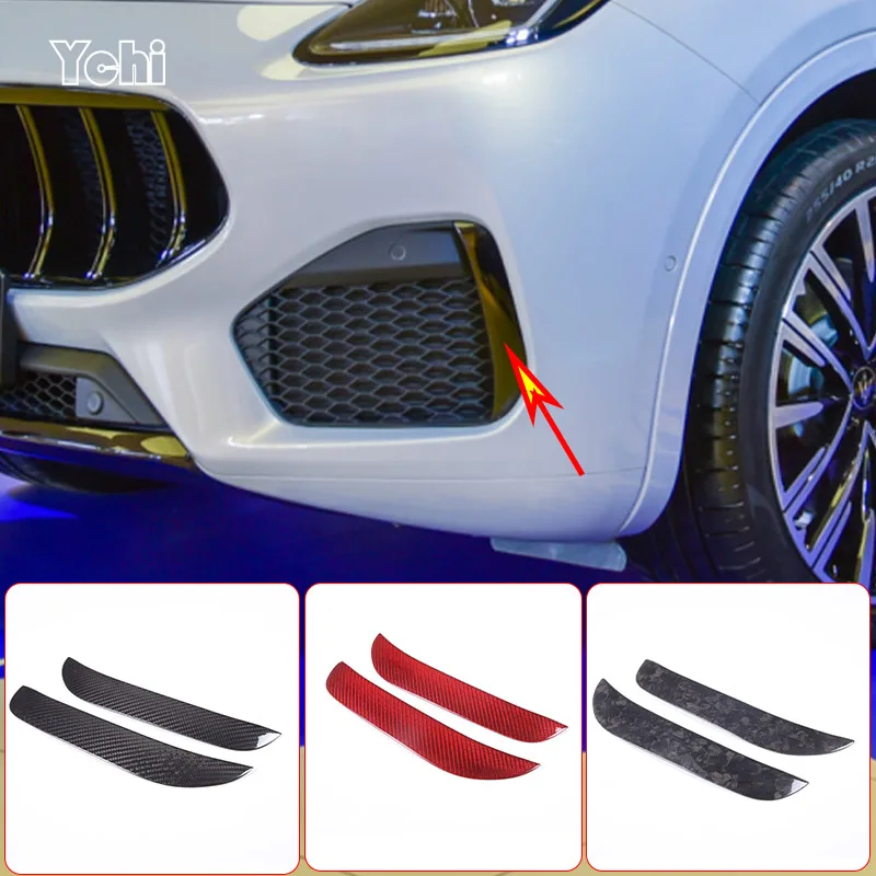 

For Maserati Grecale 2022 2023 Real carbon fiber Car Front Bumper Fog Lamp Frame Decoration Cover Trim Stickers Accessories