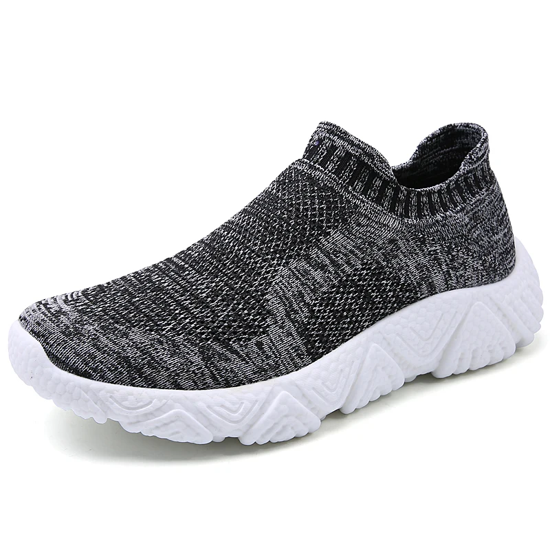 Summer Men's Flying Woven Mesh Shoes New Breathable Elastic Socks Sports Casual Shoes Outdoor Men's Walking Jogging Shoes 47