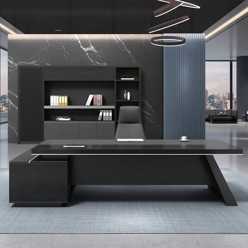 

Black Modern Office Desk Minimalist Wood Conference High End Office Desk Storage Secretary Mesa De Escritorio Office Furniture