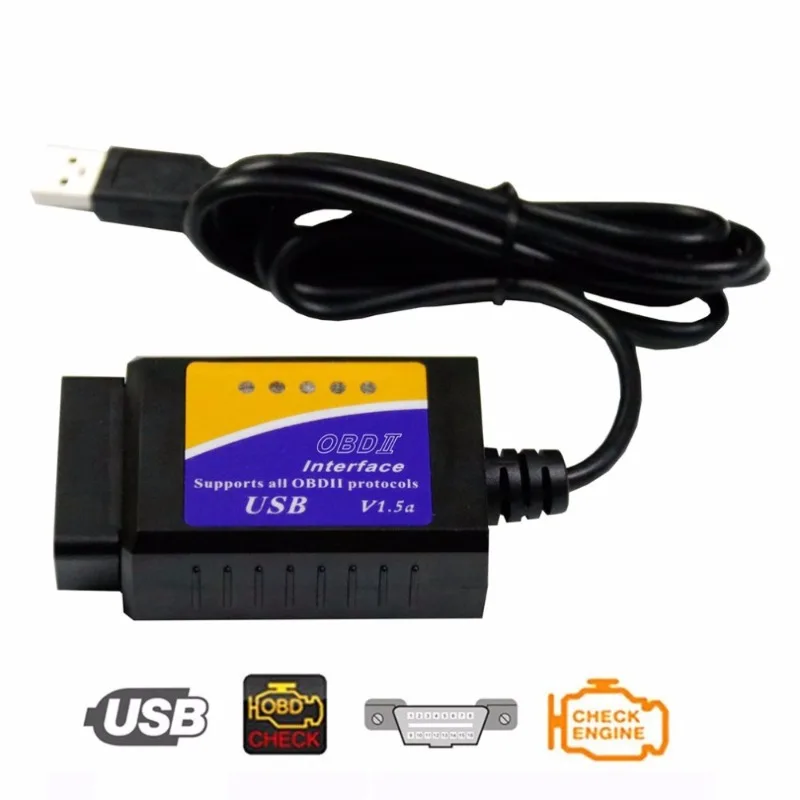 

ELM327 USB V1.5 OBD2 Scanner with optical disc OBDII car fault detector