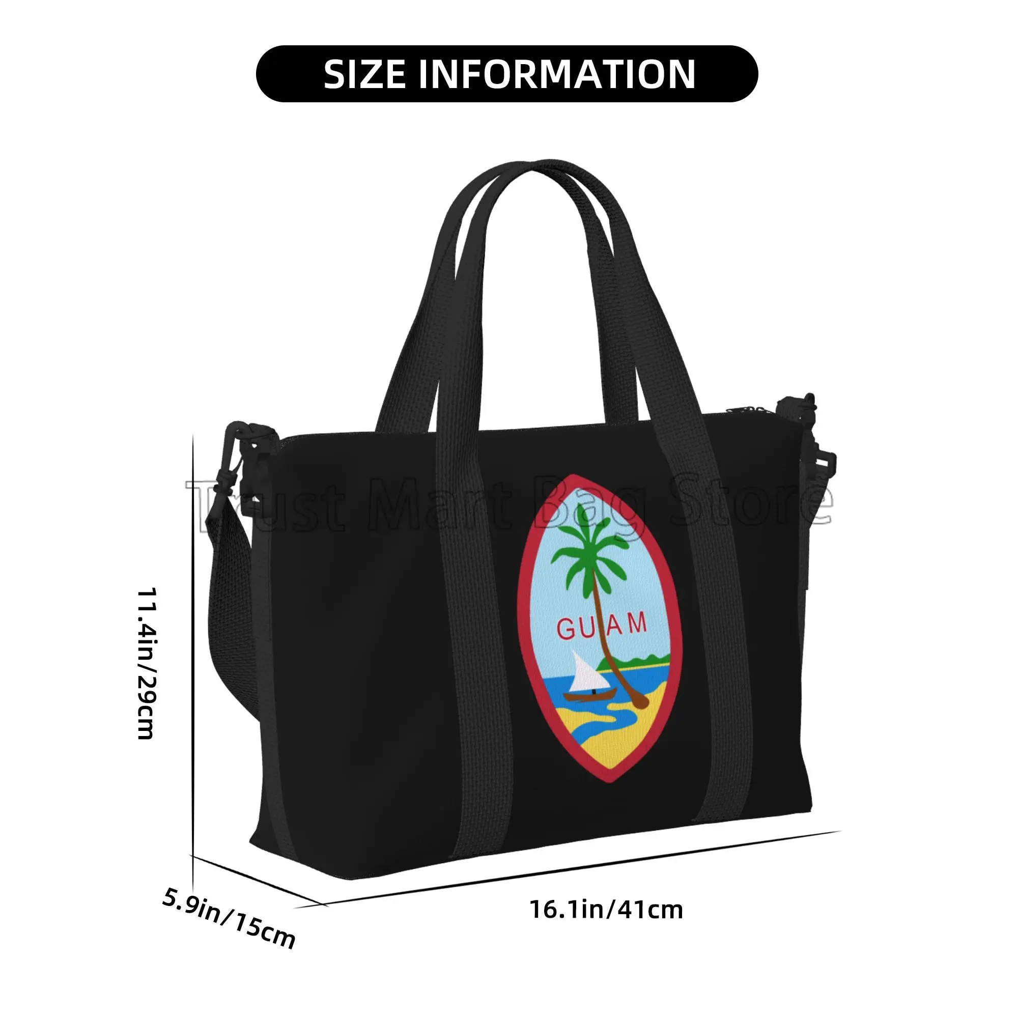 Guam Flag Print Travel Duffel Bags Unisex Casual Workout Luggage Bag Portable Waterproof Tote Bags Weekender Overnight Bag