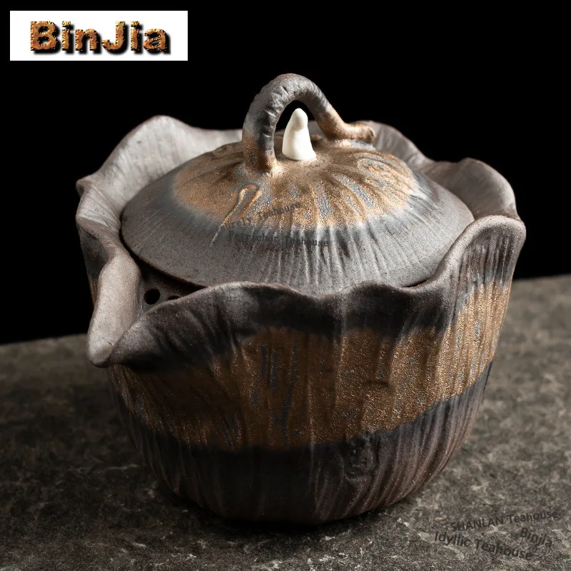 

Чайник из необработанной керамики 200 мл, креативный заварочный чайник с ситечком, набор для чайной церемонии