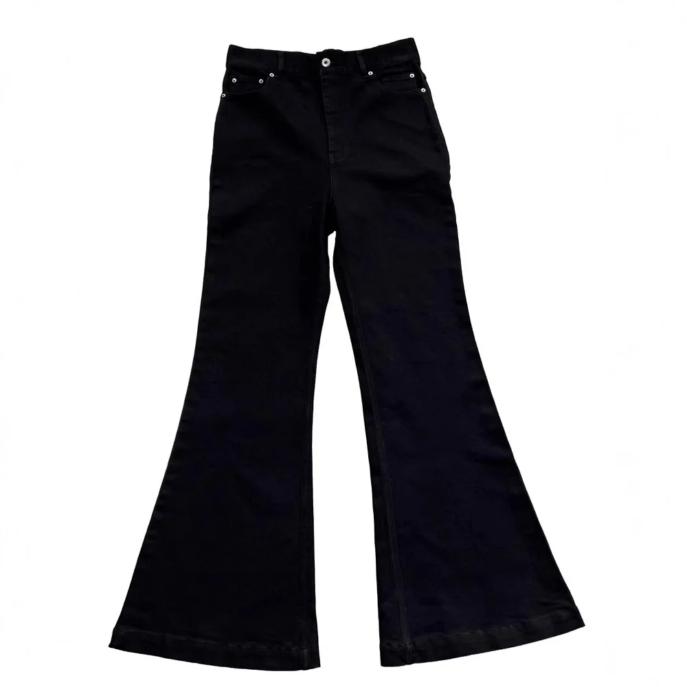 الرجال عارضة الجينز الأسود Bootcut السراويل واسعة الساق الجينز الرجال الجينز أوينز متوهج السراويل #4