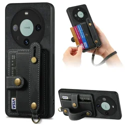 Honor Magic 7 Magic6 Lite 5 Pro 5G Wristband Leather Case Card Wallet Funda Honor Magic 7 Lite Case Phone Magic 6 Pro Back Cover