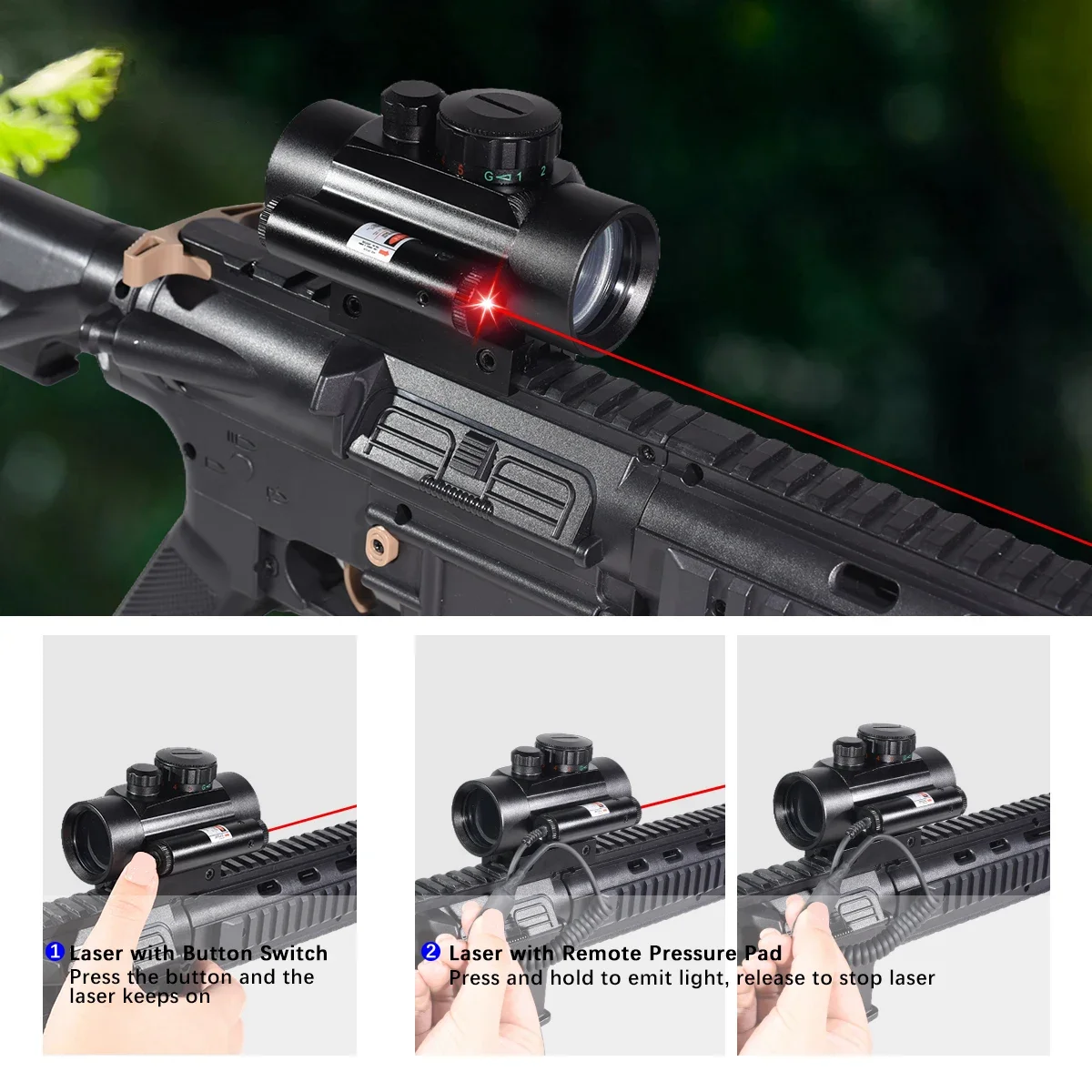 Tactical 1x40 Red Dot Laser Sight Scope Outdoor Hunting Rifle Scope Green Red Dot Collimator Airsoft Sight 11mm/20mm Rail Mount