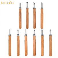 3/4/5/10pcs Wood Carving Chisel Set–Small, Medium, and Large Flat, Triangle, and Arc Blades for Woodworking KATWAY HH-AA189