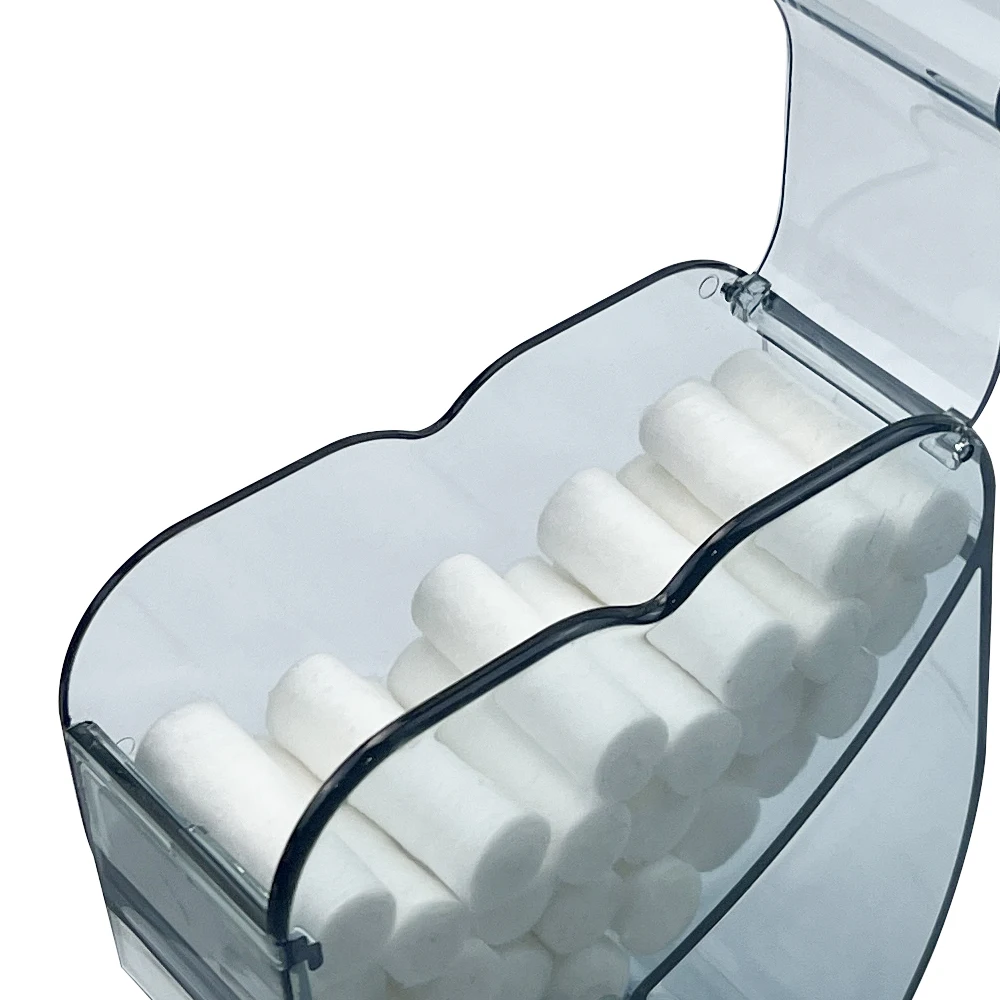 Dental Cotton Roll Dispenser Holder Press Type Orthodontic Cotton Roll Storage Box Organizer Dentist Clinic Dentistry Supplies