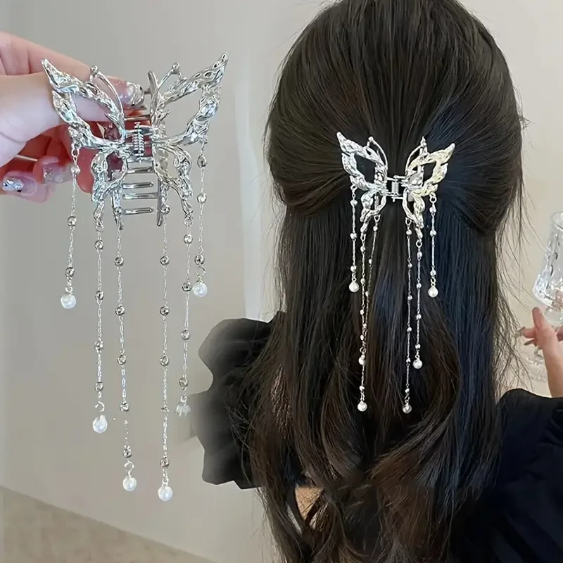 

Shark Crab Clips Girls Hairpin Hair Accessories Korean Women Simple Hair Claw Clip Butterfly Pearl Tassel Hair Clip