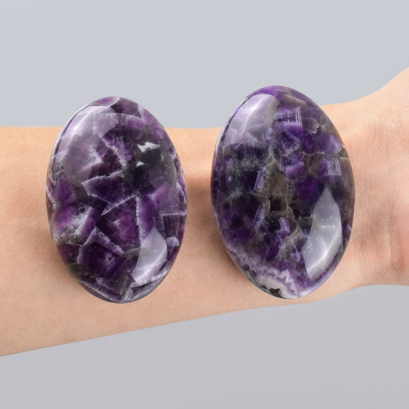 Amethyst Chakra Palm stone Big Hot Massage Stone Natural Healing SPA Reiki Crystal Beauty Health Care Energy Stone