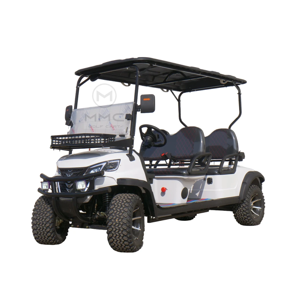 Custom 4 Seat Electric Offroad Tourist Utility Patrol Buggy Independent Suspension Lifted Golf Carts With Lcd Screen