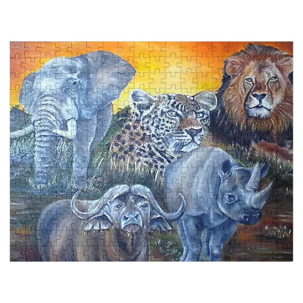 

THE BIG 5 OF SOUTH AFRICA, FINE ART PRINT,ANIMALS, WILD LIFE, INSPIRED BY NATURE Jigsaw Puzzle Personalized Kids Gifts Baby Toy