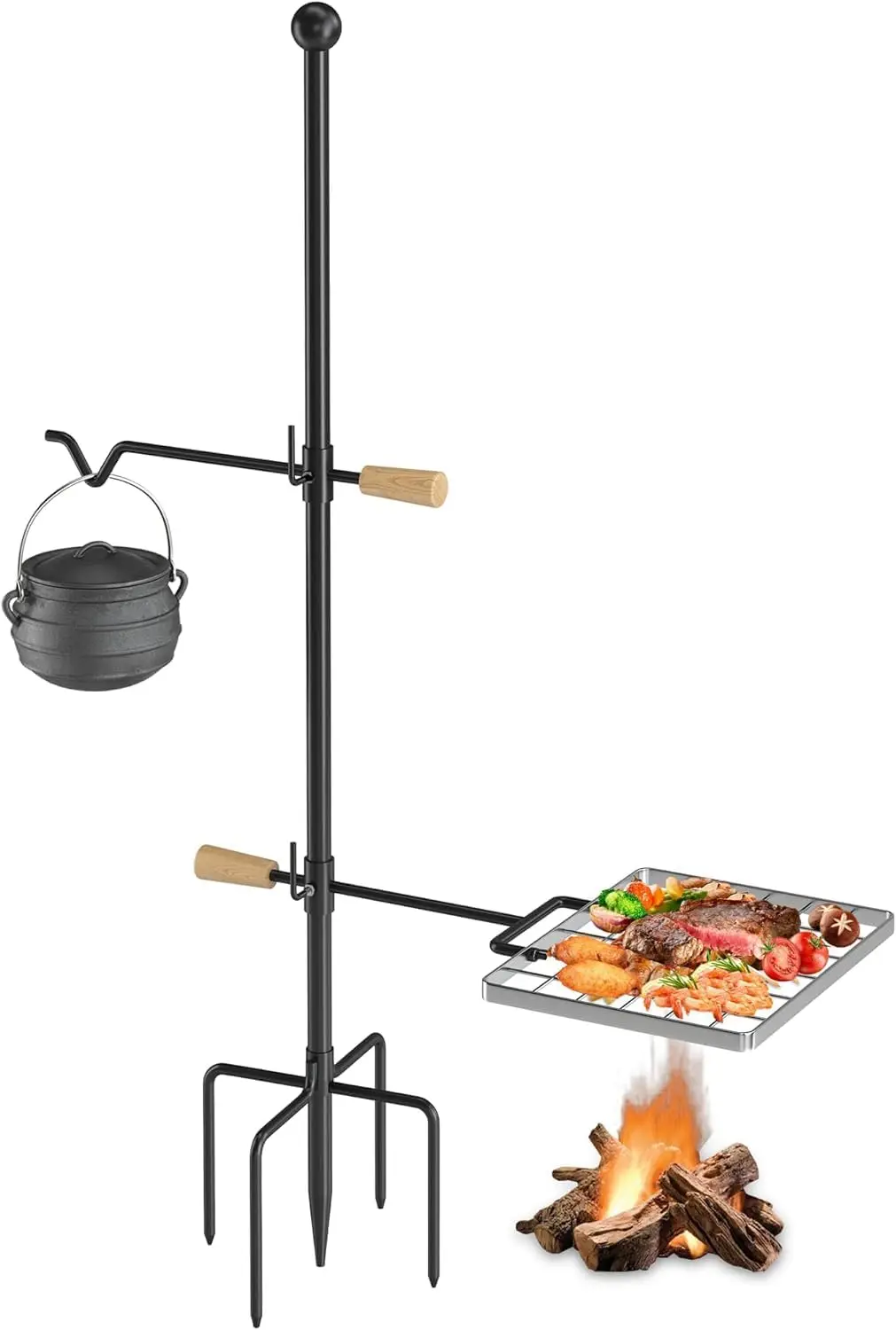 

Решетка для гриля для костра: решетка для гриля для костра с поворотной ручкой, оборудование для приготовления костра из прочной стали