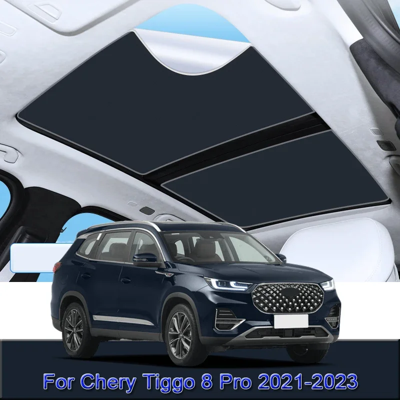 

For Chery Tiggo 8 Pro 2021-2023 2024 Car Electrostatic Adsorption Sunroof Sunshade Heat Insulation Skylight Sticker Accessories