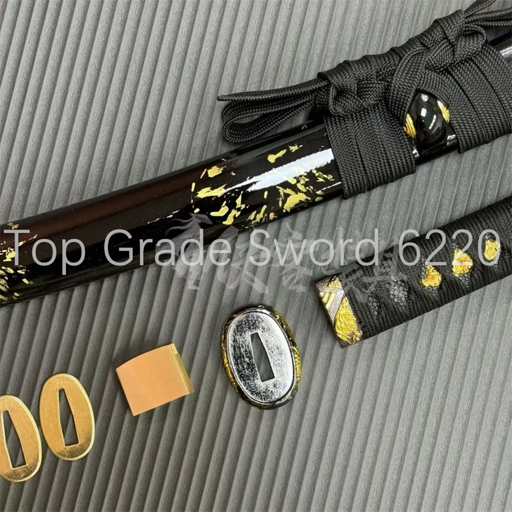 A Set Unique Tanto Parts Tsuka Handle Tsuba Handguard Habaki Seppa Hardwood Sheath For Real Samurai Katana Tanto Sword Parts