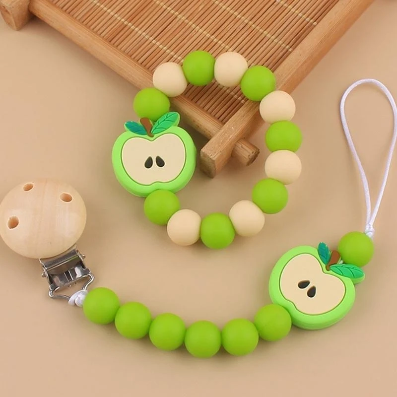 

J15U Baby Pacifier Clip Silicone Beads BPAFree DIY Dummy Clip Holder Soother Chains