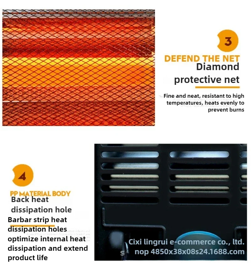 Настольный обогреватель Портативный электрический обогреватель Кварцевая трубка Отопление Маленькая бытовая энергосберегающая духовка Офисный мини-сброс Сбой питания ЕС