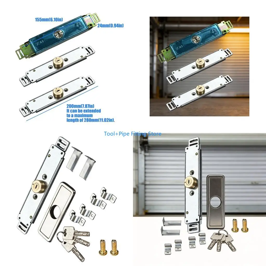 F92B Iron Rolling Security Door Lock Middle Roll Gate Lock Hardware Thicken Antitheft Lock Garage Home Hardware Enduring