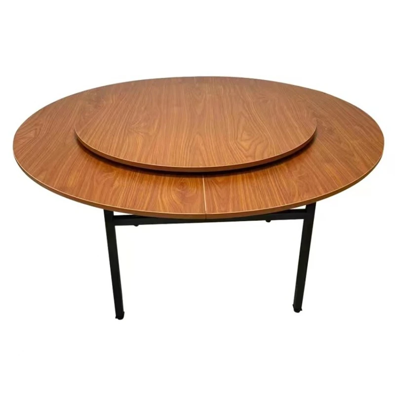 

Foldable pure solid wood large round table dining table home hotel round table wooden turntable round countertop