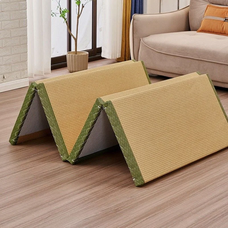 Japanese Style Foldable Tatami Mat Coconut Coir Floor Mattress Summer Lunch Mat for Living Room