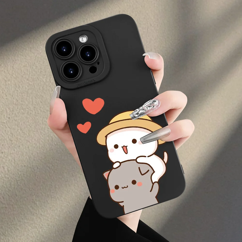 Niedliche Handyhülle mit Katzenmuster für iPhone 16 15 14 13 12 11 Pro Max X XS XR 7 8 Plus SE 16Pro 16E 13 TPU Weiche Matte Hülle – Detail 1