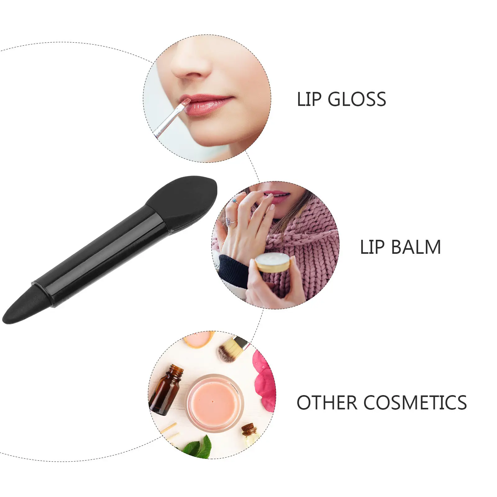 1Set Lip Mask Silicone Brush Double-Ended Makeup Tool Even Lipstick Liquid Cosmetics Applicator Professional Makeup Supplies