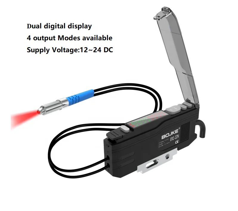 Industrial diffuse ultra high speed response dual digital display NPN fiber optic amplifier autonics color optical fiber sensor