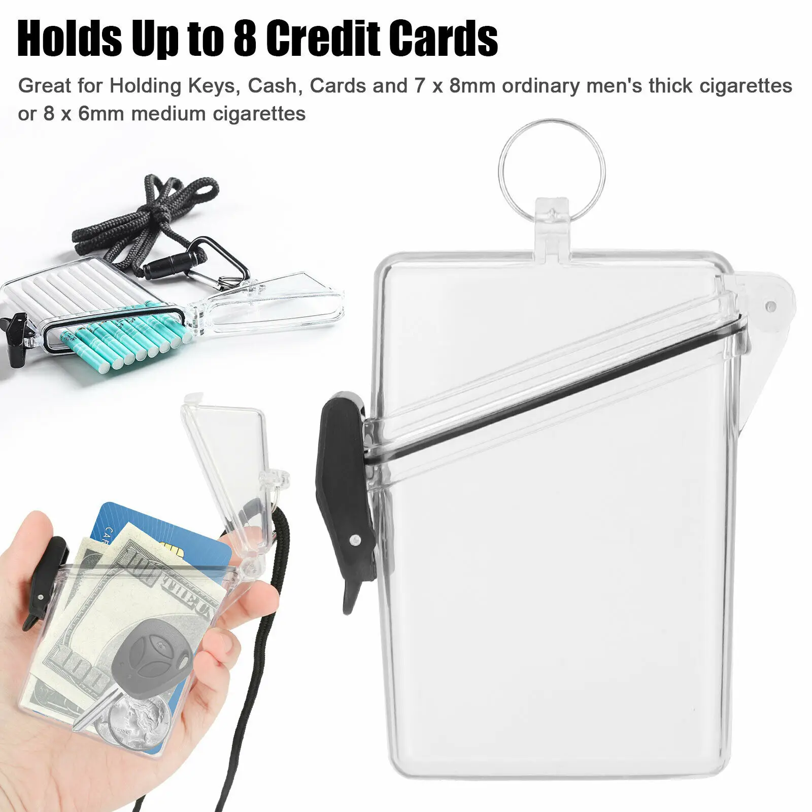 Transparnt Card Cover Protective Holder Hard Plastic Waterproof Clear Credit ID Business Card Protection Document Id Badge Case