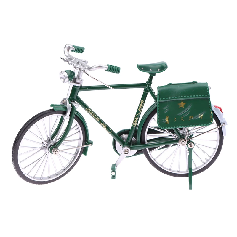 1:10 Model Mini Retro Alloy Bicycle Diecast Mountain Metal Bike With Inflation Pump Simulation Collection Gifts Toys for boys