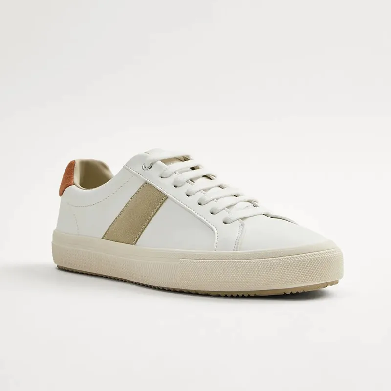 

Men's Spring Autumn Breathable Rubber Sport oes White Sneakers Leather Patchwork round Toe Low Heel Glue Adhesive oes