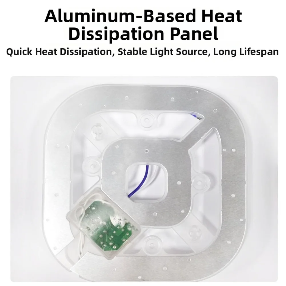 LED Ceiling Light Panel 24W 2500lm Tricolor Light with Aluminum Base for Efficient Heat Dissipation and Long Life