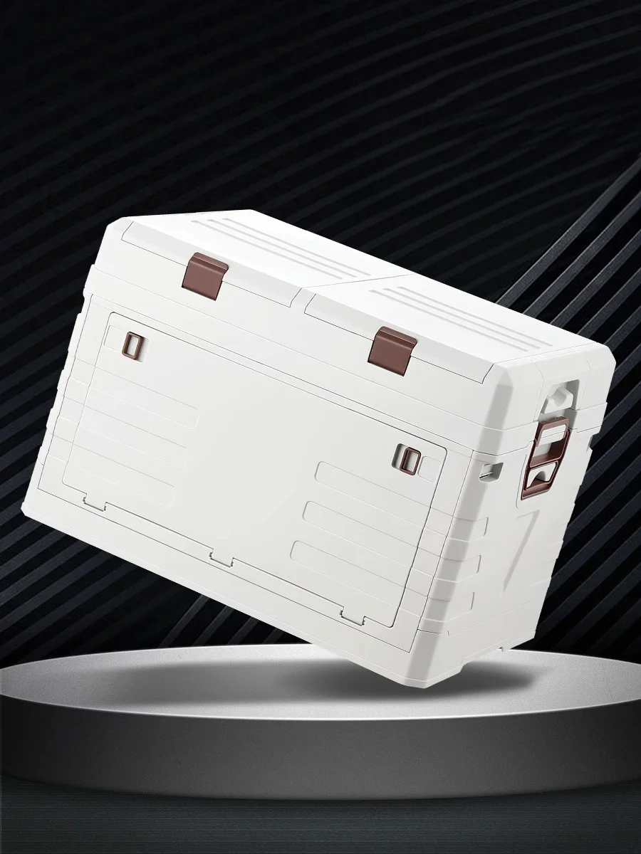 

Foldable Storage Box for Trunk, Outdoor Camping Organizer Plastic Bin, Car Storage Box for Clothes, Home Use, Portable Collapsib