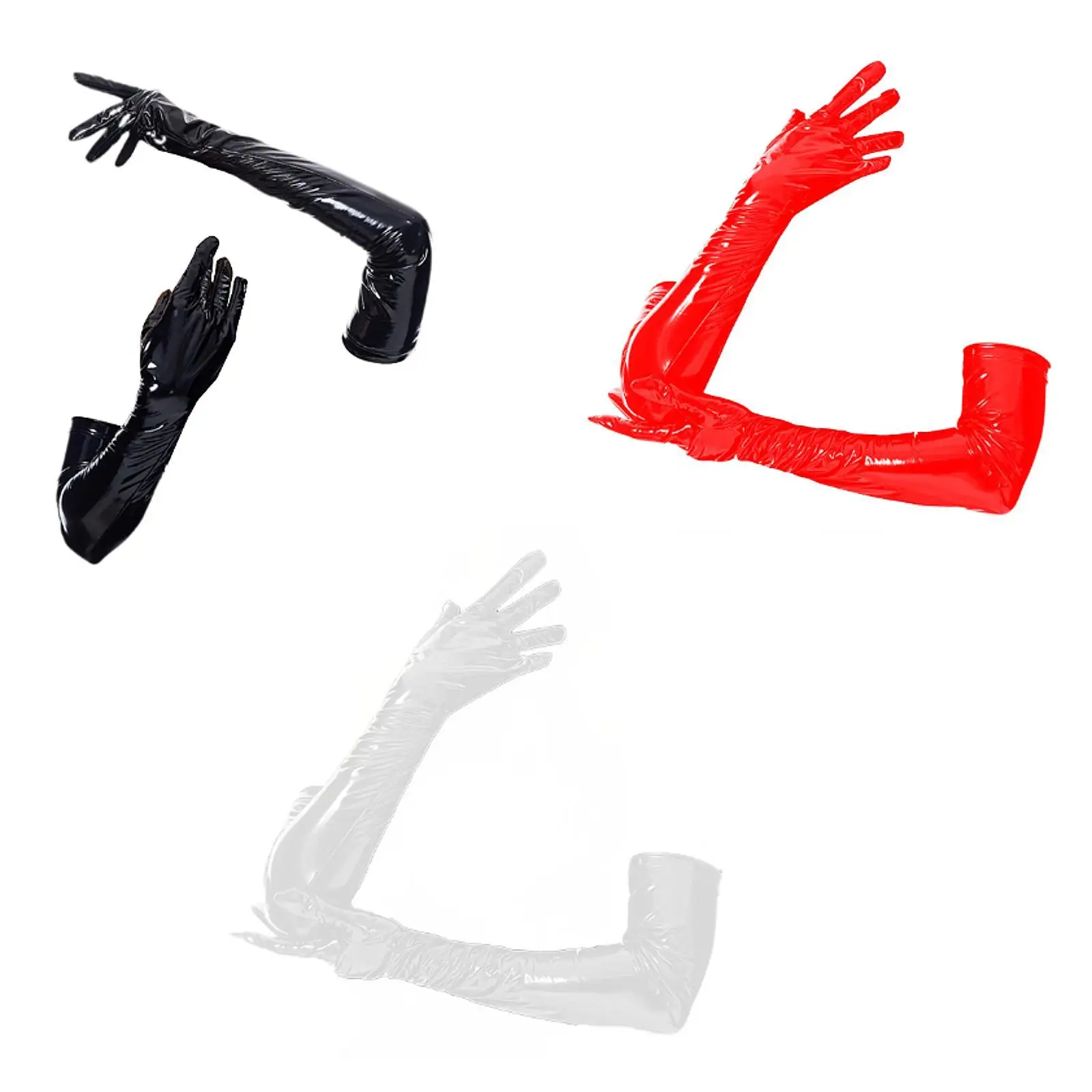 

Длинные женские перчатки до локтя из лакированной кожи, подходящие для танцев и праздничных встреч