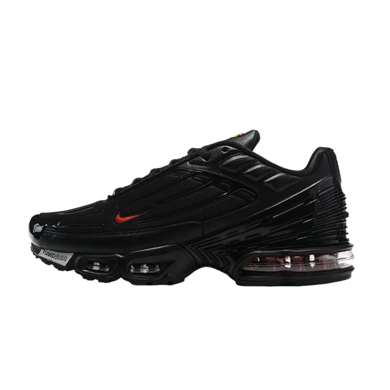 Nike Air Max Plus 3 Non Slip and Durable Mesh Breathable, Lightweight, Casual Outdoor Running Shoes for Men, Black and Red