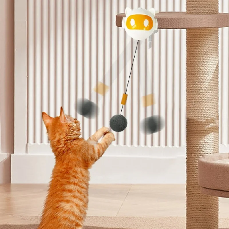

Автоматический выдвижной игрушечный мяч для кошек, интерактивная игрушка для домашних животных для кошек, саморазвлечения, мяч с регулируемой высотой, дразнящий мяч для дома
