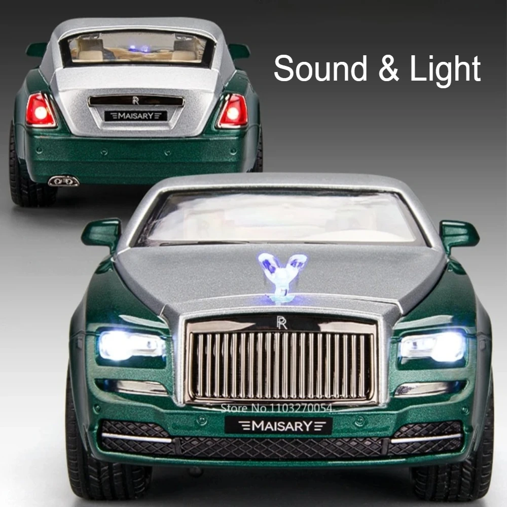 1:22 Scale Wraith I8 Toy Car Model Diecast Metal Pull Back Models Sound Light Miniature Vehicle Models Boys Best Birthday Gifts
