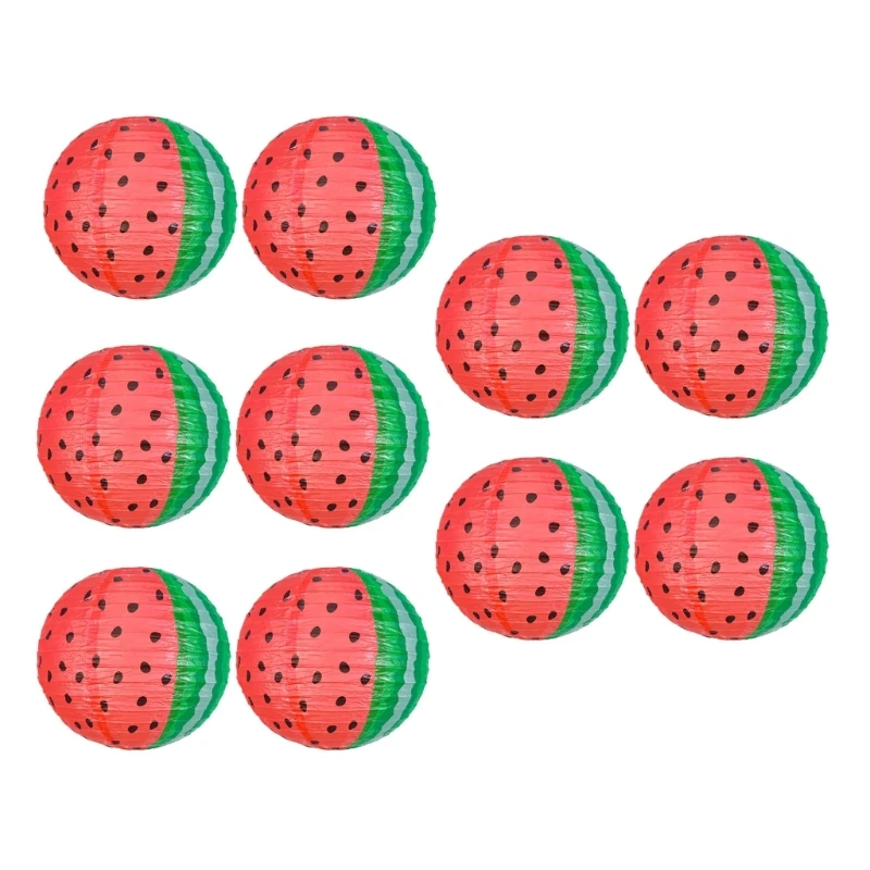 

10Pcs Summer Fruit Theme Decorative Lanterns Watermelon Paper Hanging Decoration Dropship