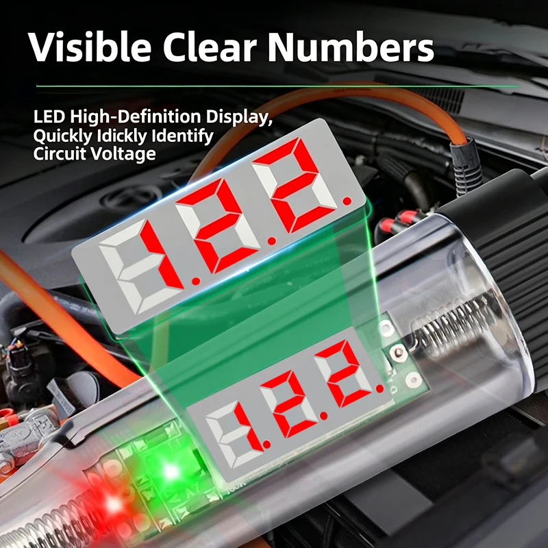 Long Probe Auto Diagnostic Test Pen with Protective Cover, 3V-120V Digital Display Circuit Voltage Measuring Tool view 5