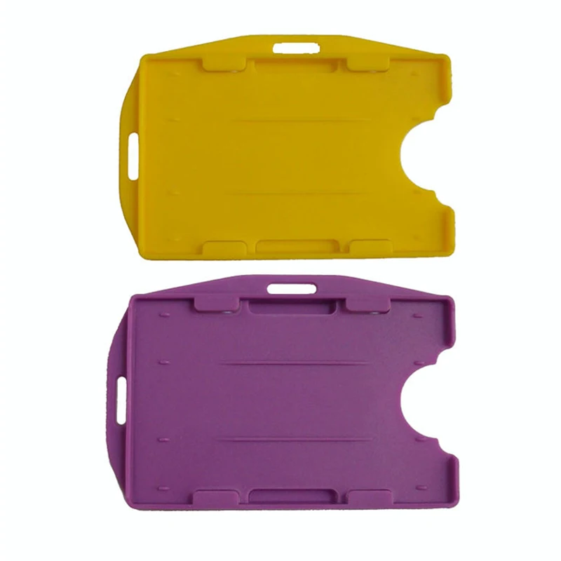 Double Sided Card Holder Portable Multi-use Hard Badge Work ID Card Holder Protector Cover Case Transparent White Box Card Sleev