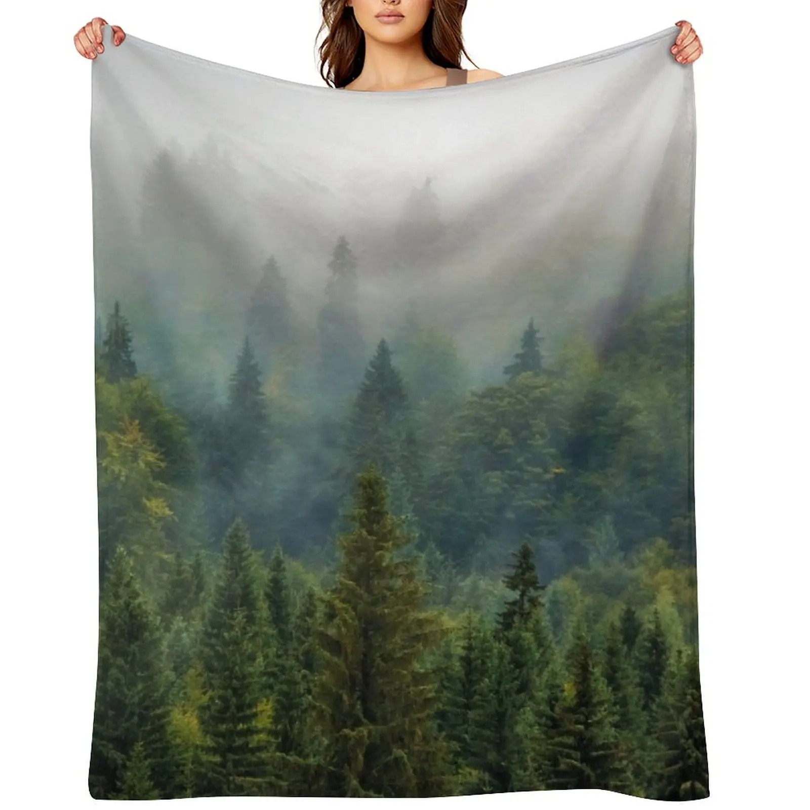 

Forest and Fog 03 Throw Blanket warm for winter Sofa Throw warm winter for sofa Blankets